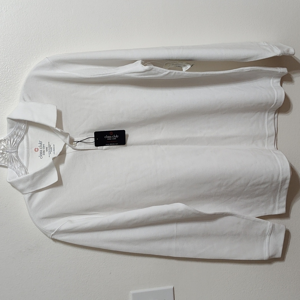 Class Club White Long Sleeve Polo Size 14/16